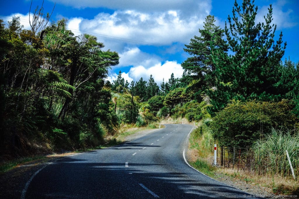 Rural highway in New Zealand.