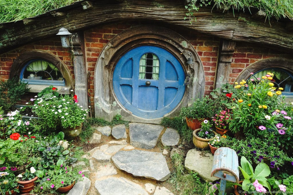 A Hobbit hole and garden.